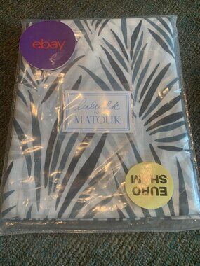 Lulu DK for Matouk Palmyra Euro Sham Blue Nile White Green
